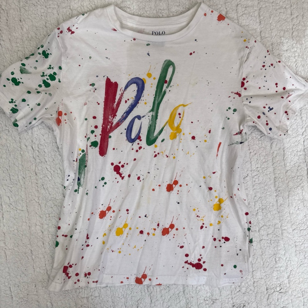 Polo by Ralph Lauren Kids Splatter Tee - White with Red, Green, Yellow
